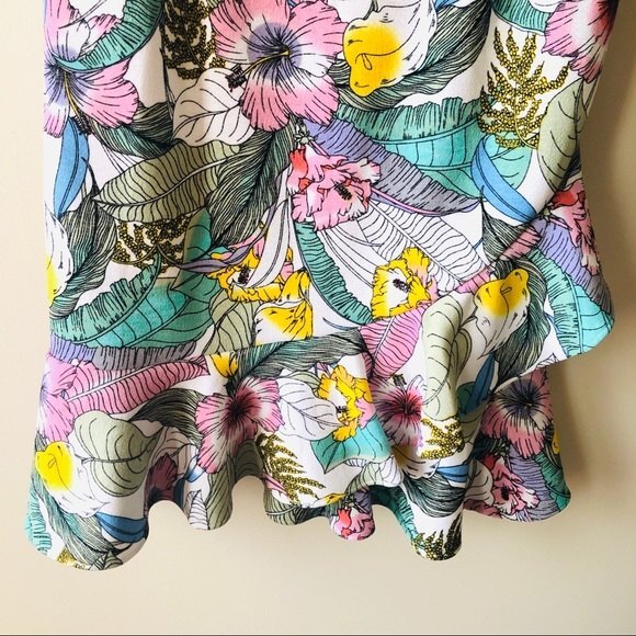 NWT APT.9 Floral ruffle hem fit and flair dress size M - Picture 4 of 8